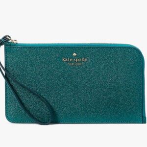 Kate Spade ‘Festive’ green Glitter Wristlet